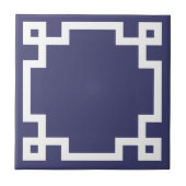 Klassieke Griekse sleutelgrens marineblauw wit Tegeltje (Voorkant)