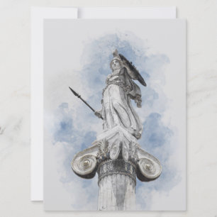 Klassieke Griekse standbeeld van Athena uitnodigin Kaart