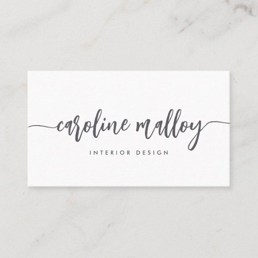 Klassieke grijs | Modern Signature Script Visitekaartje (Voorkant)