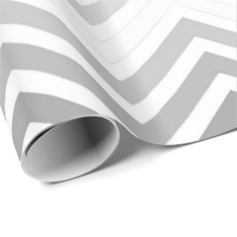 Klassieke grijs-witte zigzag chevron gelukkige fee cadeaupapier