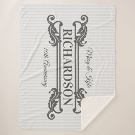 Klassieke Grijze Acanthus Leaf Monogram Elegant St Sherpa Deken