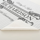 Klassieke Grijze Acanthus Leaf Monogram Elegant St Sherpa Deken (3/4)