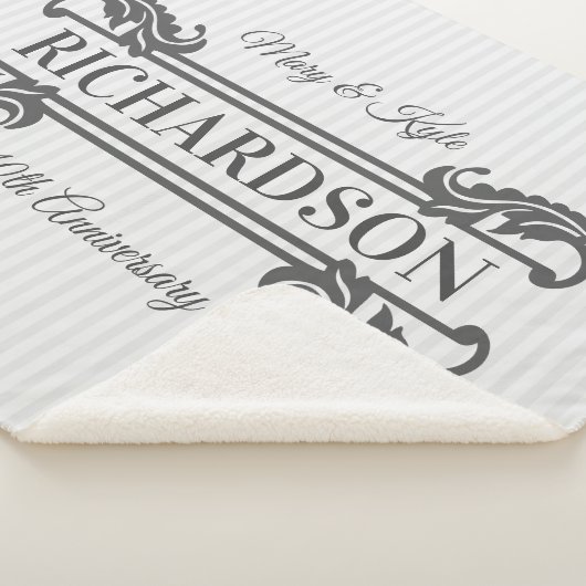 Klassieke Grijze Acanthus Leaf Monogram Elegant St Sherpa Deken (3/4)