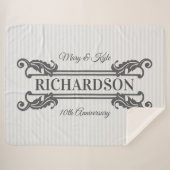 Klassieke Grijze Acanthus Leaf Monogram Elegant St Sherpa Deken (Voorkant (horizontaal))