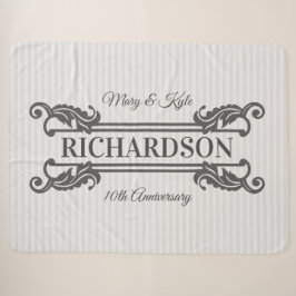Klassieke Grijze Acanthus Leaf Monogram Elegant St Sherpa Deken