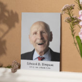 Klassieke grijze begrafenisgebeddenkaart met foto informatiekaartje