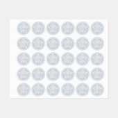 Klassieke grijze blauwe bloemontwerpronde labels (Vel)