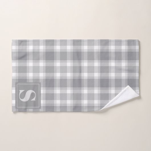 Klassieke Grijze Boerderijstijl Buffalo Plaid Mono Bad Handdoek (Handdoek)