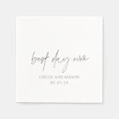 Klassieke Grijze Elegante Huwelijk Servet (Voorkant)