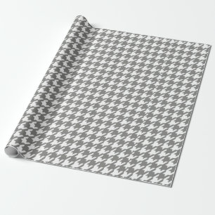 Klassieke grijze en witte dichte houndstooth Patte Cadeaupapier