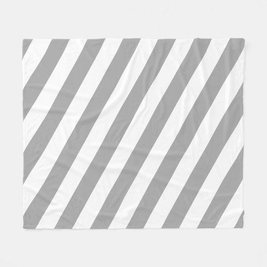 Klassieke grijze en witte  strepen fleece deken (Voorkant (Horizontaal))