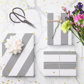 Klassieke grijze en witte  strepen inpakpapier vel