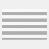 Klassieke grijze en witte  strepen inpakpapier vel (Voorkant 3)