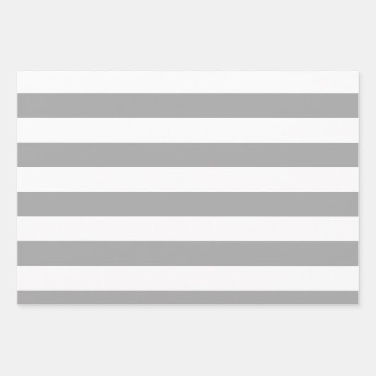 Klassieke grijze en witte  strepen inpakpapier vel (Voorkant 3)
