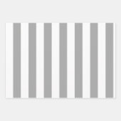 Klassieke grijze en witte  strepen inpakpapier vel (Voorkant 2)