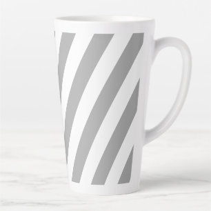 Klassieke grijze en witte strepen latte mok