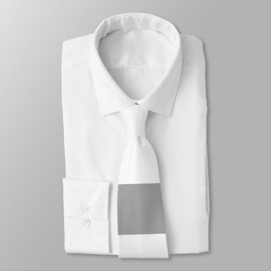 Klassieke grijze en witte  strepen stropdas (Gebonden)