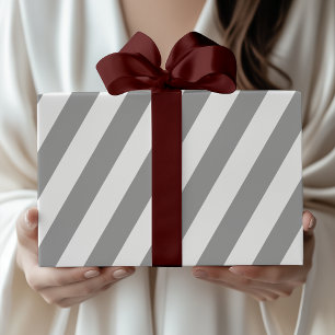 Klassieke grijze en witte vintage strepen cadeaupapier