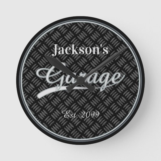 Klassieke Grijze Garage Wandklok (Voorkant)