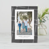 Klassieke grijze geruite verticale foto feestdagenkaart (Staand voorkant)