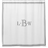 Klassieke Grijze Grens Monogrammen Douchegordijn (Voorkant)