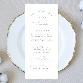 Klassieke Grijze Groene Kalligrafie Formele bruilo Menu