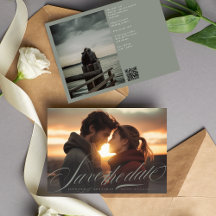 Klassieke Grijze Groene Kalligrafie QR Code Twee F