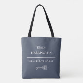 Klassieke grijze makelaar tote bag (Achterkant)