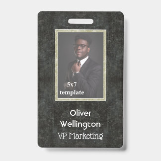 Klassieke grijze marmeren conventie personeelskaar badge