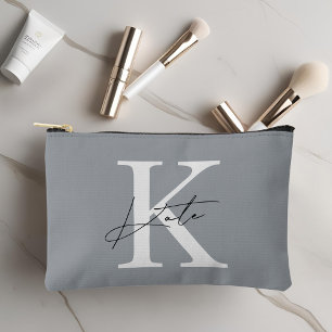 Klassieke grijze monogram bruidsmeisje cadeau etui