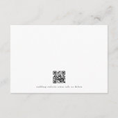 klassieke grijze monogram website QR CODE TERUG br RSVP Kaartje (Achterkant)