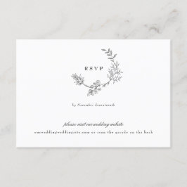 klassieke grijze monogram website QR CODE TERUG br RSVP Kaartje