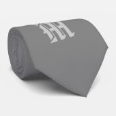 Klassieke Grijze monogrammen stropdas (Opgerold)