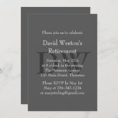 Klassieke Grijze Monogrammen Uitnodiging (Voorkant / Achterkant)