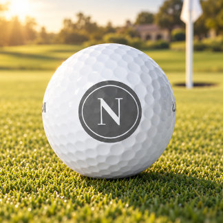 Klassieke grijze ronde monogram initiaal golfballen