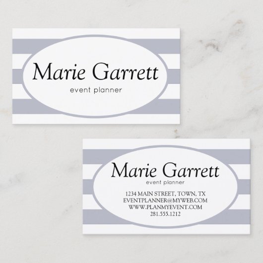 Klassieke grijze strepen visitekaartje (Voorkant / Achterkant)