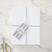 Klassieke grijze stripe business cadeaulabel (Met Touw)