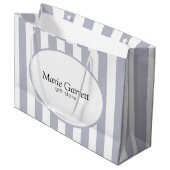 Klassieke grijze strips, aangepast groot cadeauzakje (Voorkant Gekanteld)