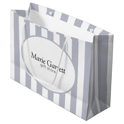 Klassieke grijze strips, aangepast groot cadeauzakje (Voorkant Gekanteld)