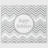 Klassieke grijze, witte prettige feestdagen cadeaupapier (Vlak)