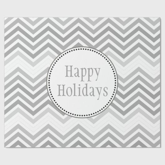 Klassieke grijze, witte prettige feestdagen cadeaupapier (Vlak)