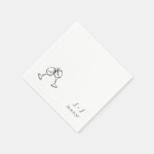 Klassieke grillige wijnglazen Initialen bruiloft Servet (Hoek)