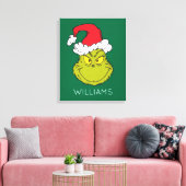 Klassieke Grinch | De naam van je familie toevoege Canvas Afdruk (Insitu (Woonkamer))