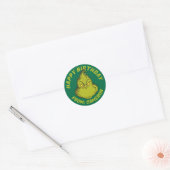 Klassieke Grinch | Gefeliciteerd Ronde Sticker (Envelop)