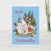 Klassieke Grinch | Grinch & Max met slee Feestdagen Kaart (Voorkant)