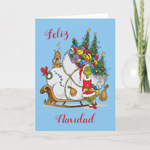 Klassieke Grinch Grinch & Max met slee Feestdagen Kaart