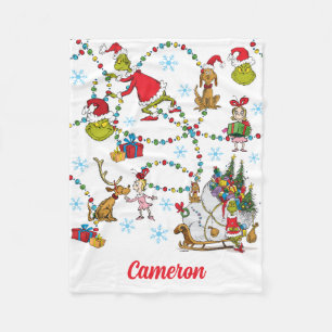 Klassieke Grinch Grinch & Max met slee Fleece Deken