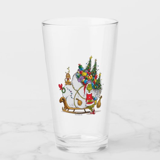 Klassieke Grinch | Grinch & Max met slee Glas (Voorkant)