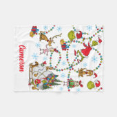 Klassieke Grinch | Grinch & Max met Sleigh Fleece Deken (Voorkant (Horizontaal))