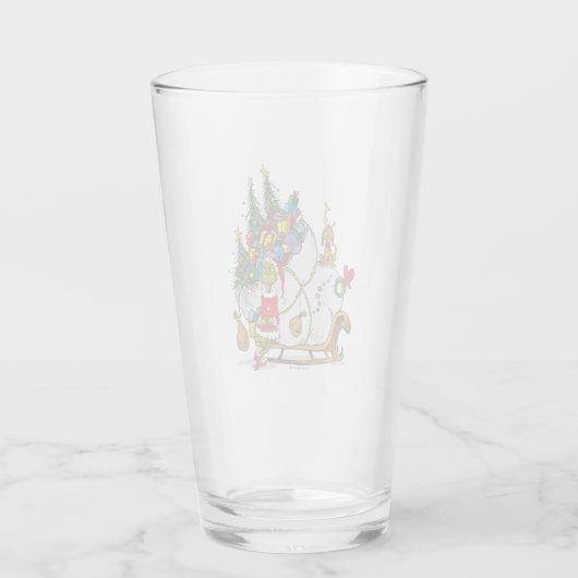 Klassieke Grinch | Grinch & Max met Sleigh Glas (Achterkant)